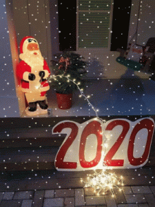 Santa Claus peeing on 2020
